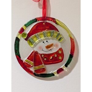 Hand Made Vintage Fused Snowman Ornament